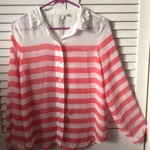 Lauren Conrad striped button down